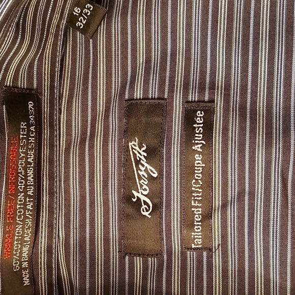 Forsyth mens blue stripe dress shirt, neck size 16, GUC - Picture 6 of 6